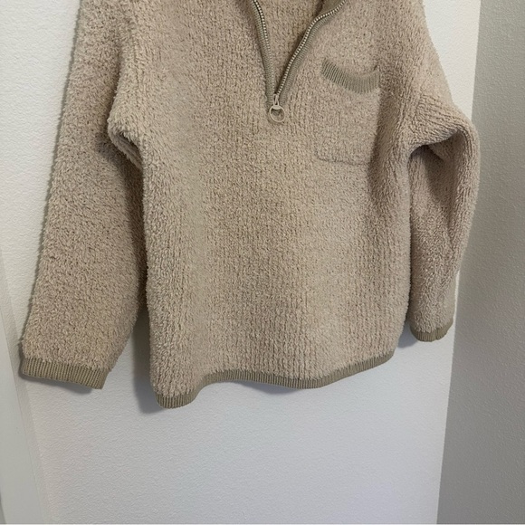 AERIE Sherpa Super Soft Pullover Sweater Quarter Zip Size Small Women's - Picture 4 of 10